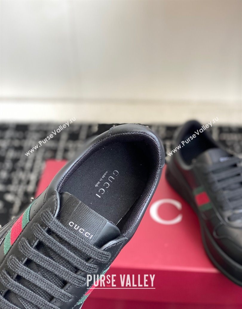 Gucci Chunky Platform Sneakers 5cm in Leather Black 2025 848307 (MD-251021012)