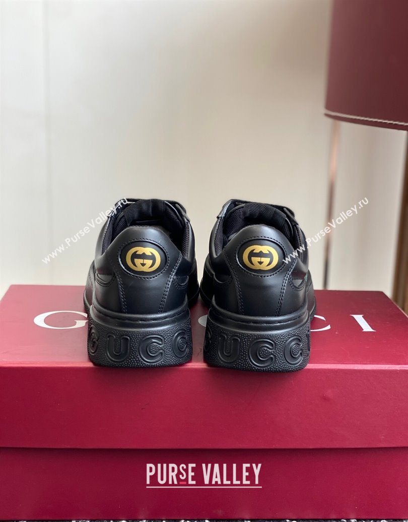 Gucci Chunky Platform Sneakers 5cm in Leather Black 2025 848307 (MD-251021012)