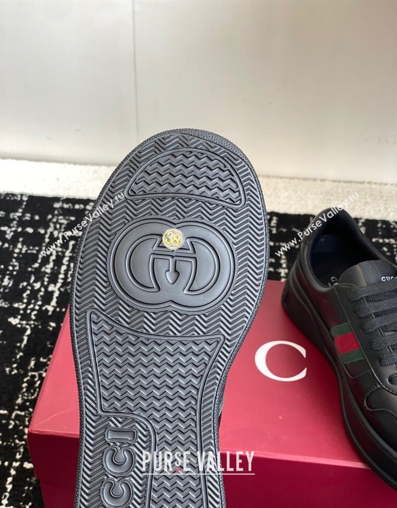 Gucci Chunky Platform Sneakers 5cm in Leather Black 2025 848307 (MD-251021012)