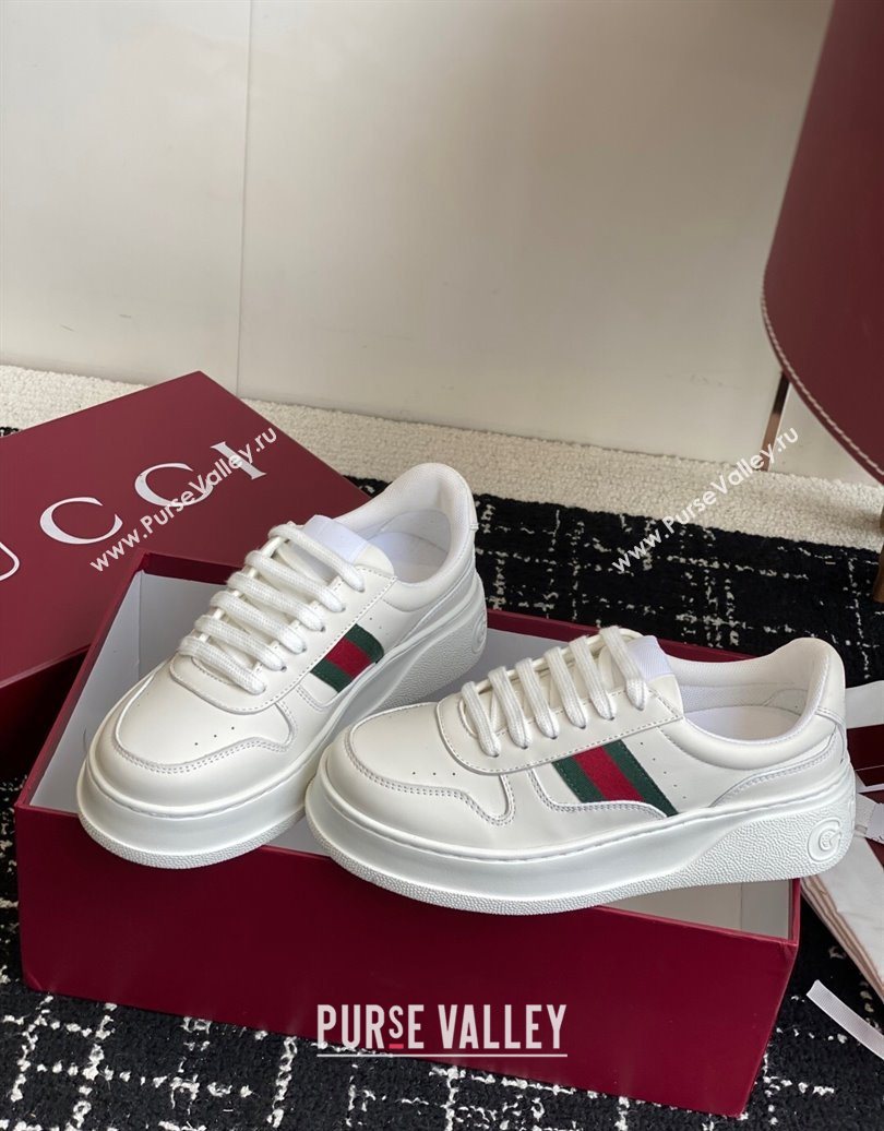 Gucci Chunky Platform Sneakers 5cm in Calf Leather White 2025 848307 (MD-251021013)