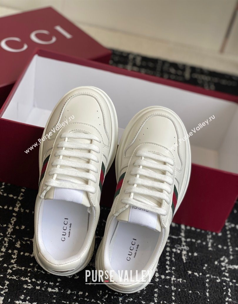 Gucci Chunky Platform Sneakers 5cm in Calf Leather White 2025 848307 (MD-251021013)