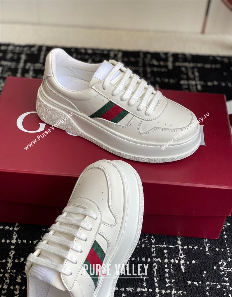 Gucci Chunky Platform Sneakers 5cm in Calf Leather White 2025 848307 (MD-251021013)