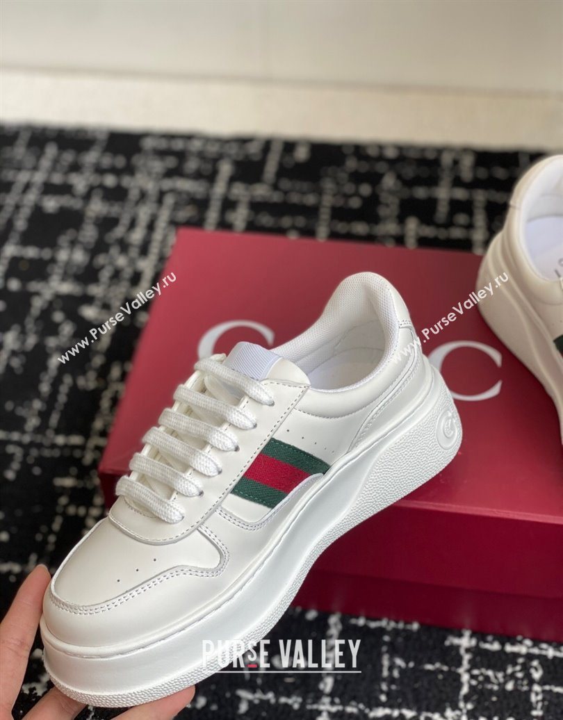 Gucci Chunky Platform Sneakers 5cm in Calf Leather White 2025 848307 (MD-251021013)