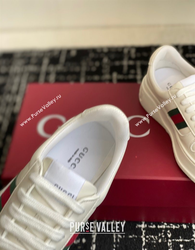 Gucci Chunky Platform Sneakers 5cm in Calf Leather White 2025 848307 (MD-251021013)