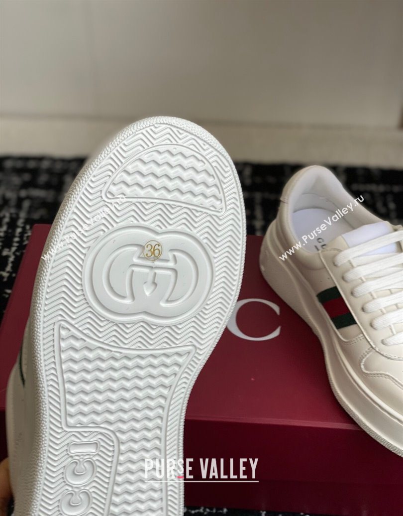 Gucci Chunky Platform Sneakers 5cm in Calf Leather White 2025 848307 (MD-251021013)