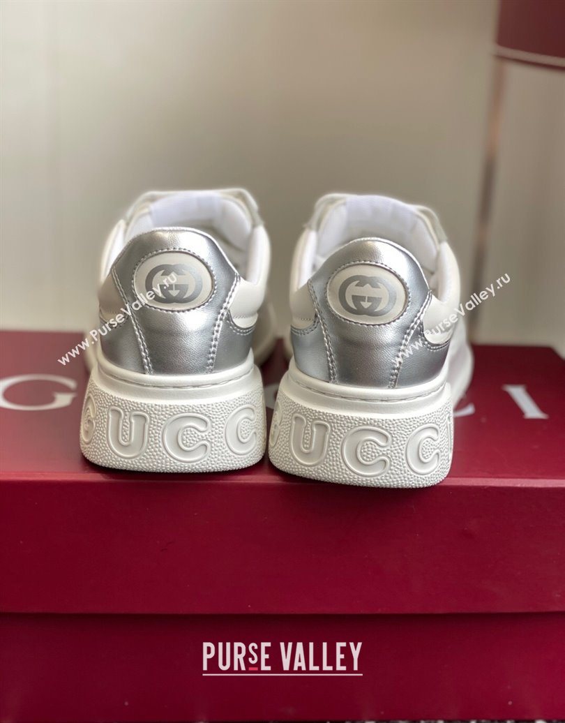 Gucci Chunky Platform Sneakers 5cm in Leather White/Silver 2025 848307 (MD-251021014)