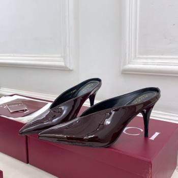Gucci 97 Heeled Mules 8.5cm in Patent Leather Brown 2025 851087 (MD-251021050)