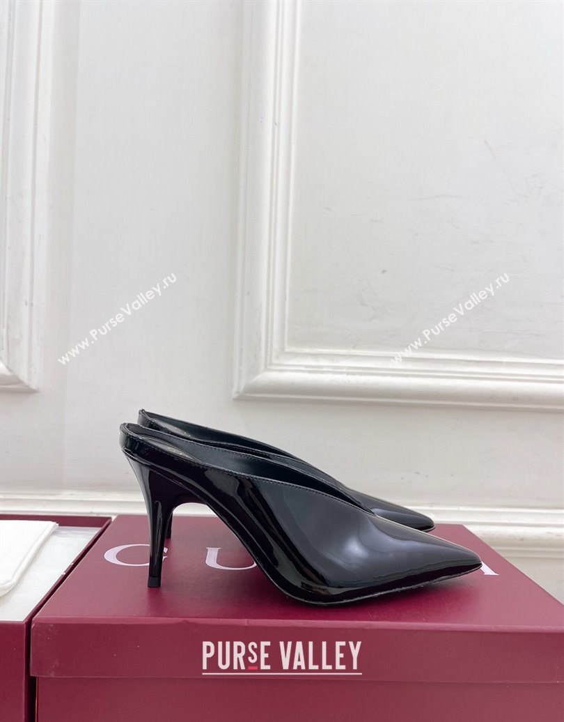 Gucci 97 Heeled Mules 8.5cm in Patent Leather Black 2025 851087 (MD-251021052)