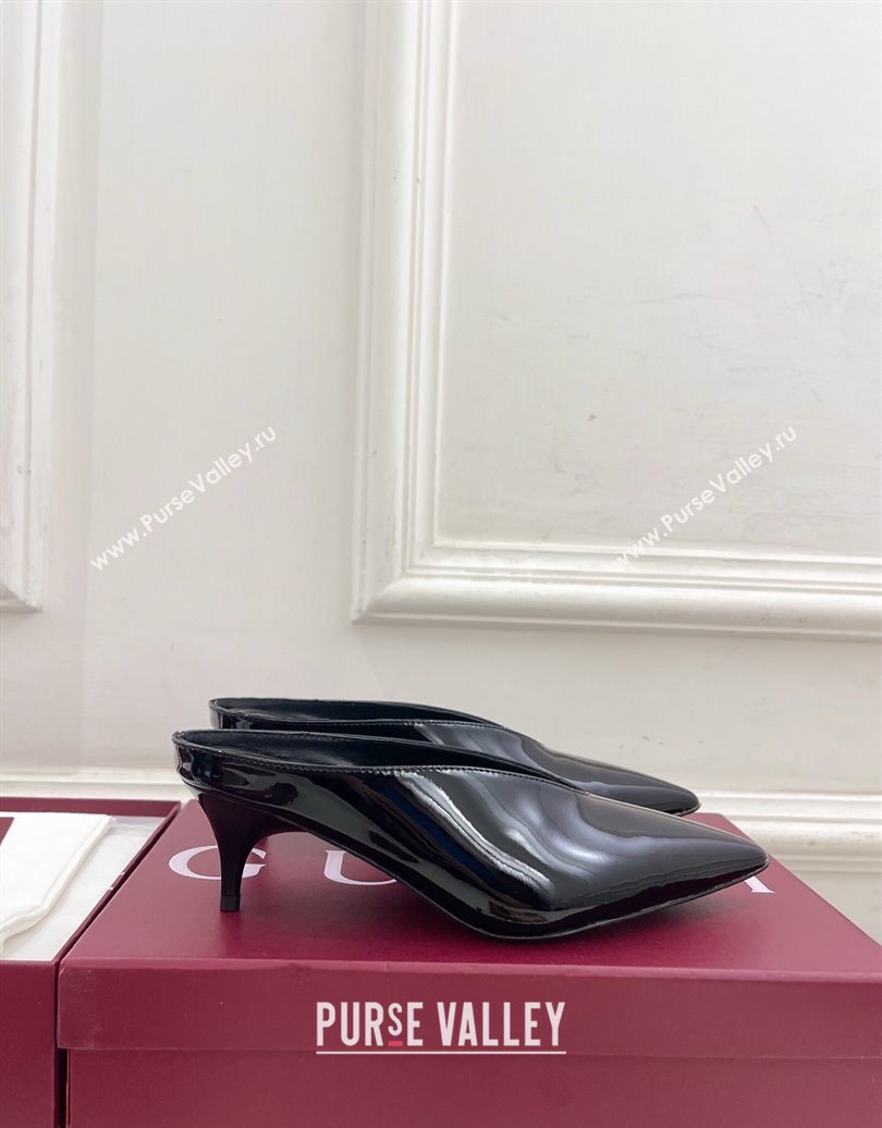 Gucci 97 Heeled Mules 5.5cm in Patent Leather Black 2025 851087 (MD-251021058)