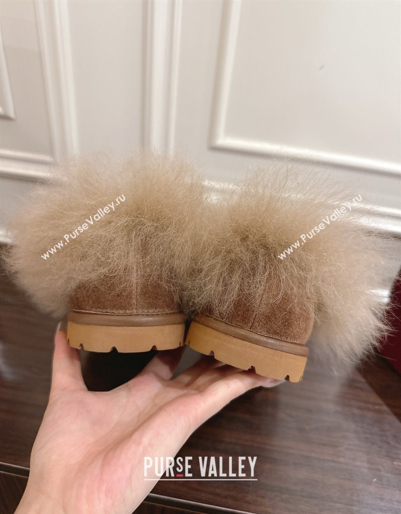 Gucci Suede and Wool Flat Loafers with Horsebit Brown 20252 GG102001 (MD-251020042)