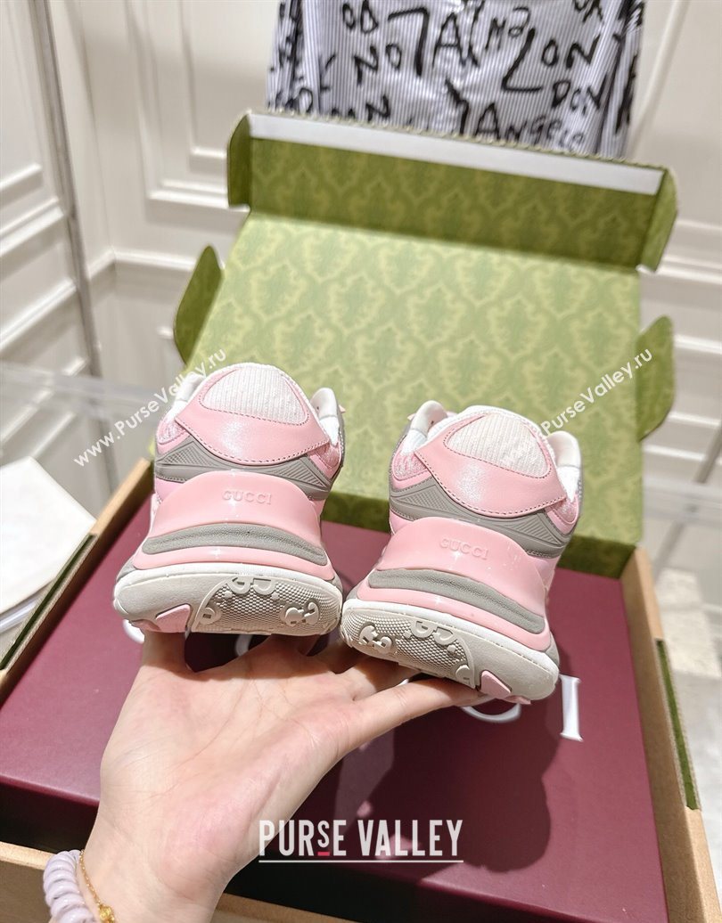 Gucci 2.0 Sneakers in Mesh and Leather Pink/Grey 2025 816489 (MD-251021015)