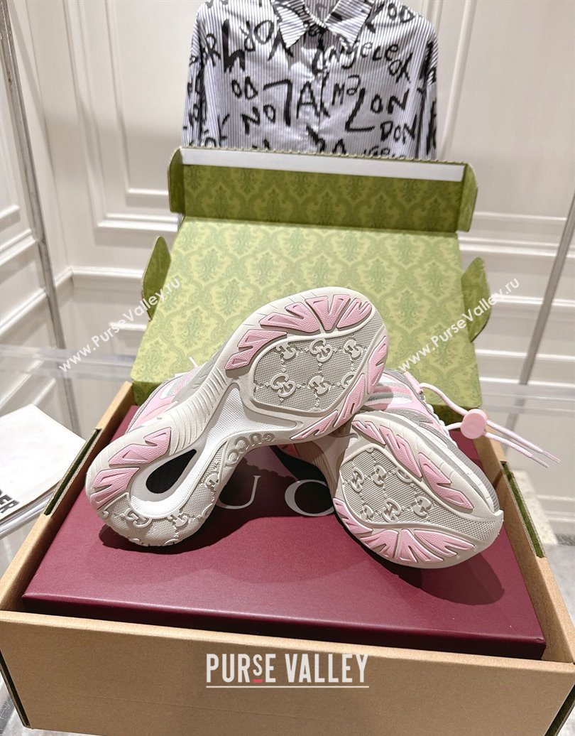Gucci 2.0 Sneakers in Mesh and Leather Pink/Grey 2025 816489 (MD-251021015)