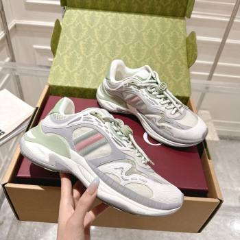 Gucci 2.0 Sneakers in Mesh and Leather Light Green 2025 816489 (MD-251021016)