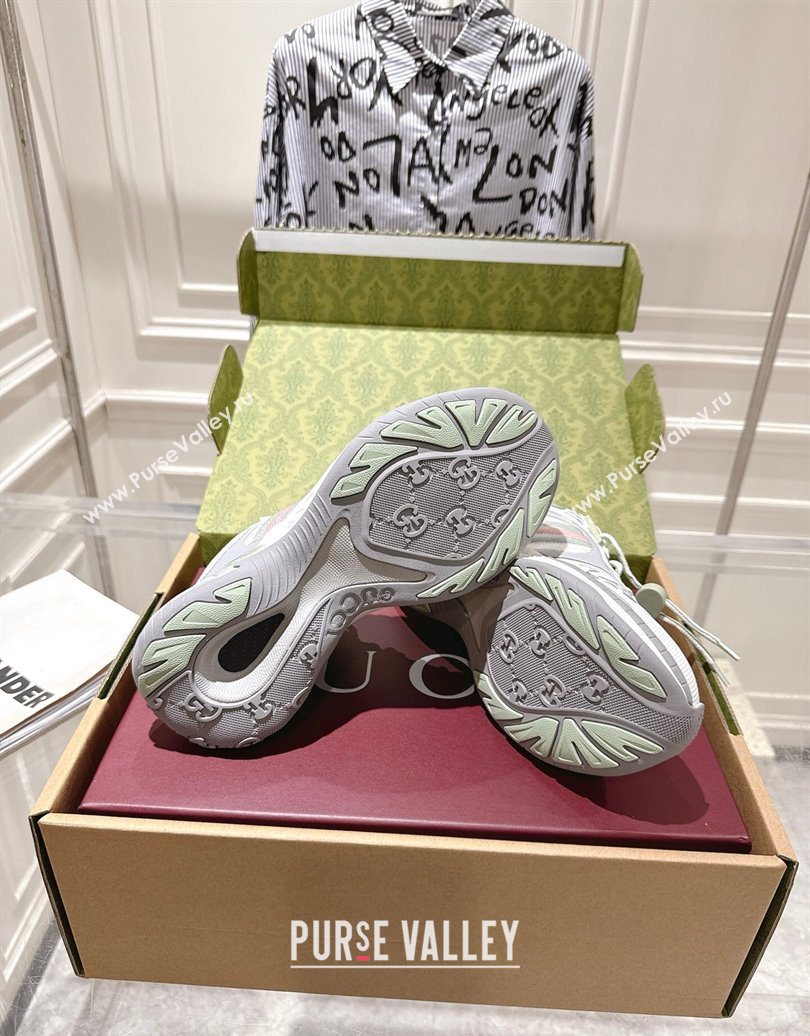 Gucci 2.0 Sneakers in Mesh and Leather Light Green 2025 816489 (MD-251021016)