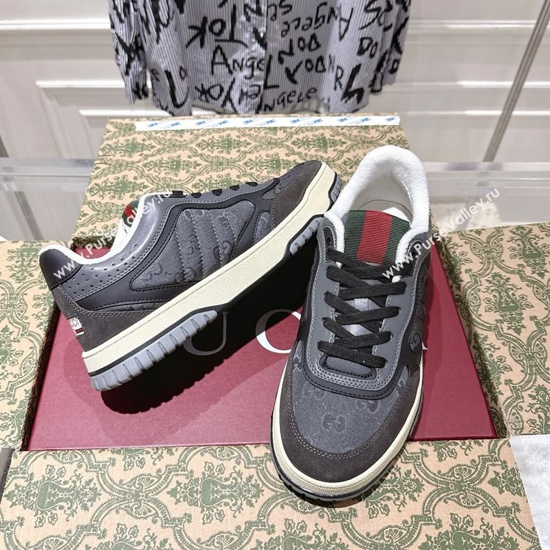 Gucci Re-Web Sneakers in GG Nylon and Suede Grey 2025 785452 (MD-251021019)