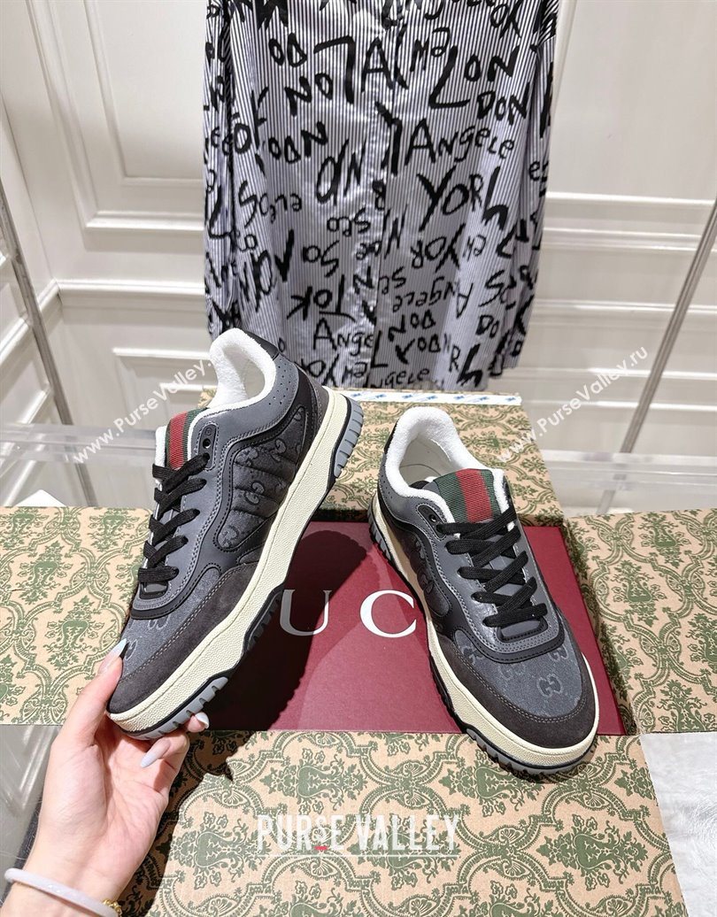 Gucci Re-Web Sneakers in GG Nylon and Suede Grey 2025 785452 (MD-251021019)