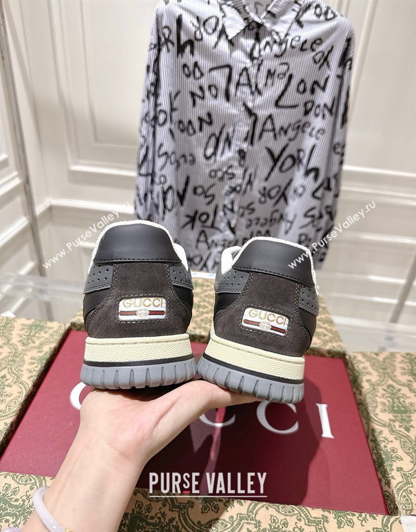 Gucci Re-Web Sneakers in GG Nylon and Suede Grey 2025 785452 (MD-251021019)