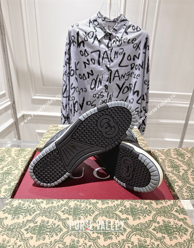 Gucci Re-Web Sneakers in GG Nylon and Suede Grey 2025 785452 (MD-251021019)