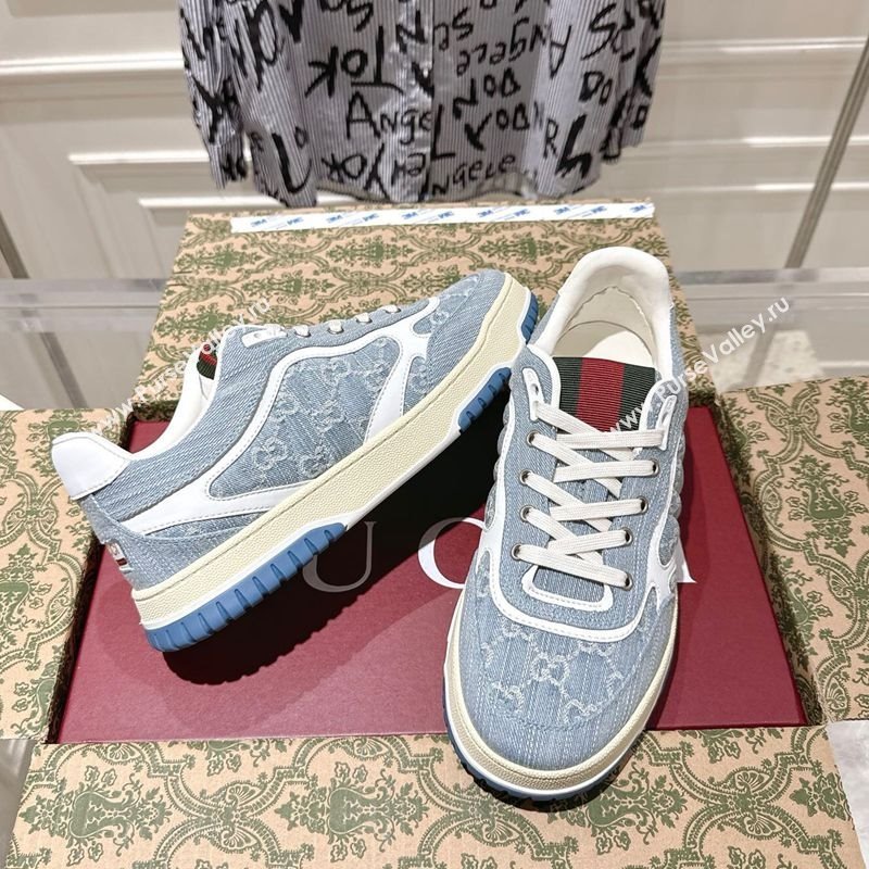 Gucci Re-Web Sneakers in GG Denim Blue 2025 785452 (MD-251021020)