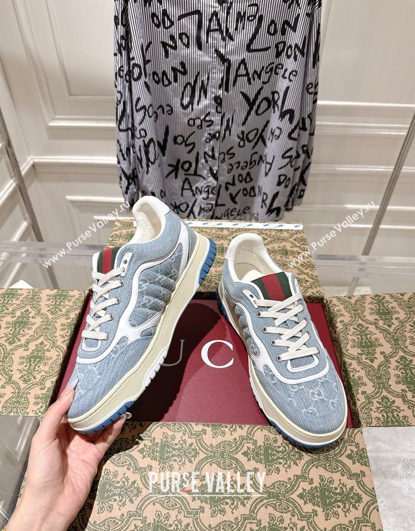 Gucci Re-Web Sneakers in GG Denim Blue 2025 785452 (MD-251021020)