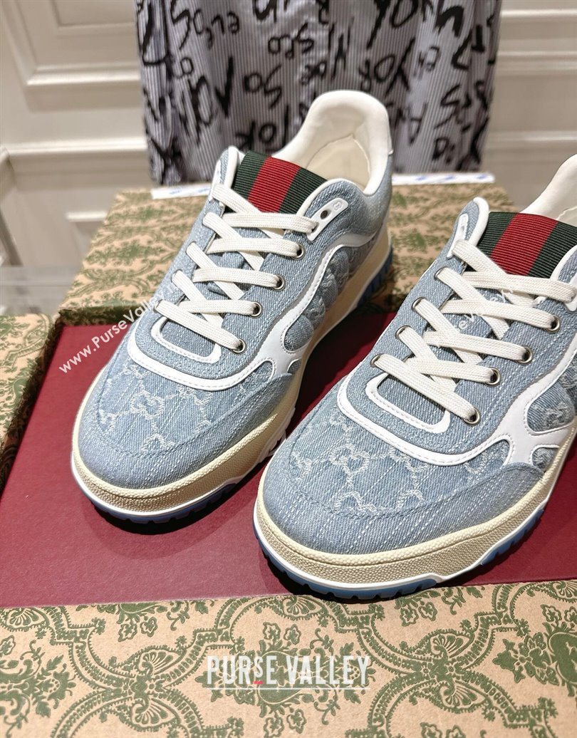 Gucci Re-Web Sneakers in GG Denim Blue 2025 785452 (MD-251021020)