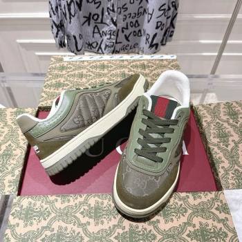 Gucci Re-Web Sneakers in GG Nylon and Suede Green 2025 785452 (MD-251021021)
