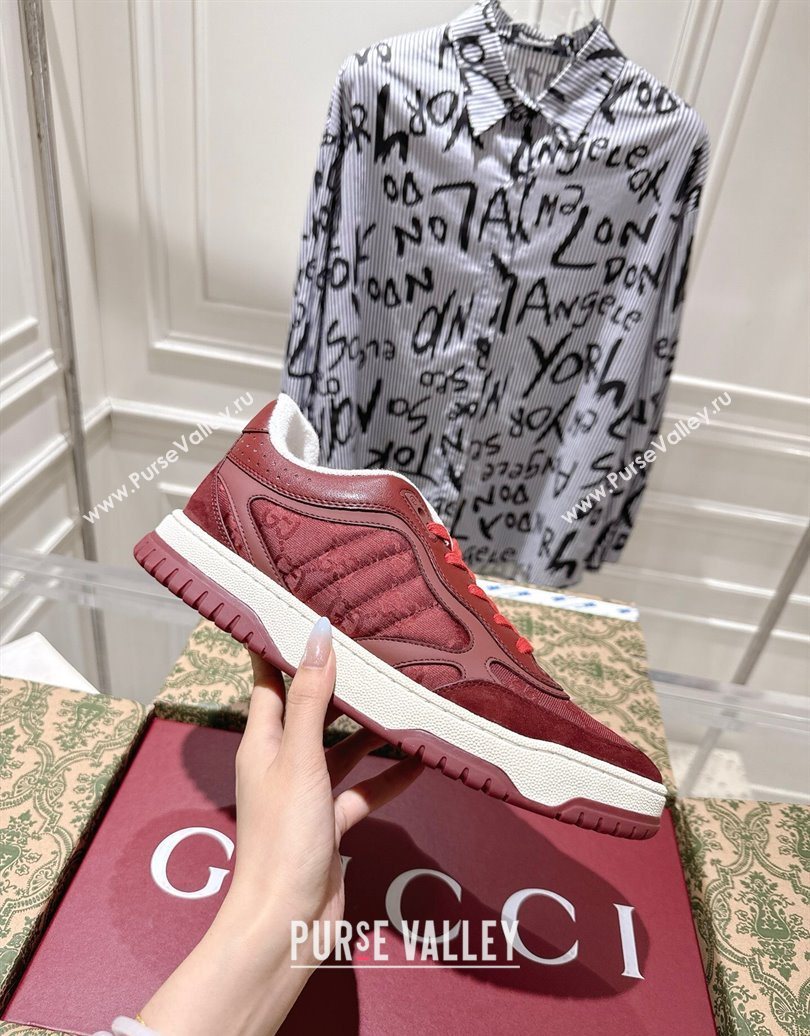 Gucci Re-Web Sneakers in GG Nylon and Suede Red 2025 785452 (MD-251021022)