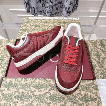 Gucci Re-Web Sneakers in GG Nylon and Suede Red 2025 785452 (MD-251021022)