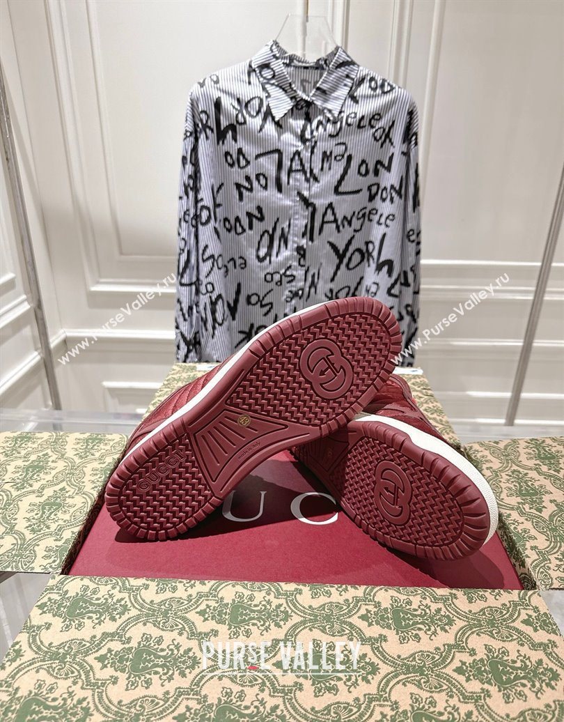 Gucci Re-Web Sneakers in GG Nylon and Suede Red 2025 785452 (MD-251021022)