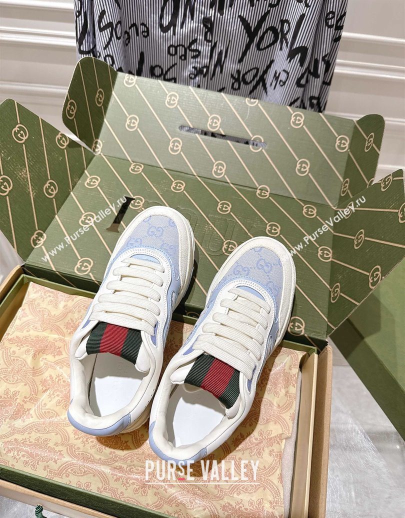 Gucci Re-Web Sneakers in GG Canvas and Leather Purple 2025 785452 (MD-251021024)