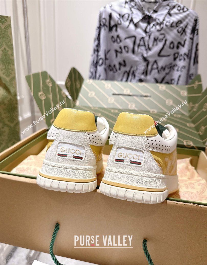 Gucci Re-Web Sneakers in GG Canvas and Leather Yellow 2025 785452 (MD-251021025)