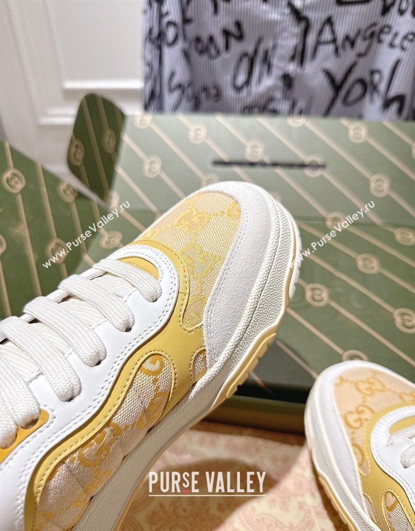 Gucci Re-Web Sneakers in GG Canvas and Leather Yellow 2025 785452 (MD-251021025)