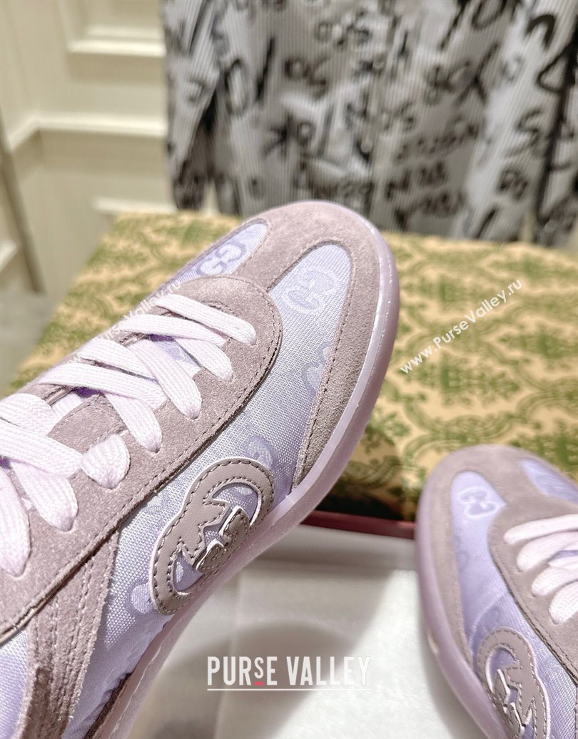 Gucci G75 Sneakers in GG Nylon and Suede Purple 2025 849465 (MD-251021027)