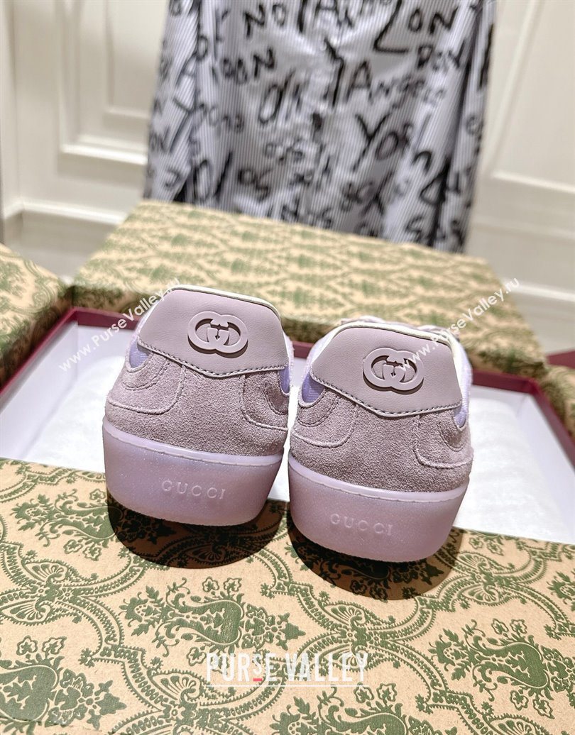 Gucci G75 Sneakers in GG Nylon and Suede Purple 2025 849465 (MD-251021027)