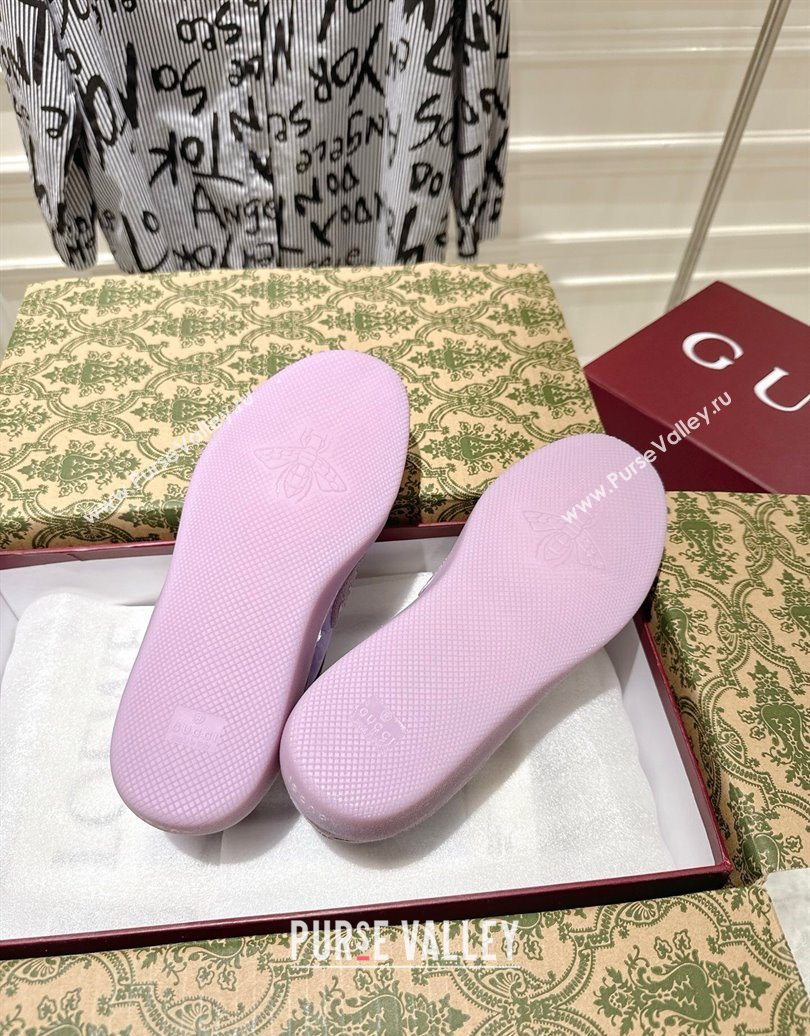 Gucci G75 Sneakers in GG Nylon and Suede Purple 2025 849465 (MD-251021027)