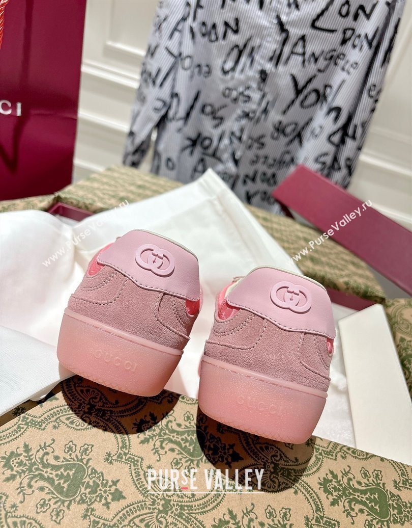 Gucci G75 Sneakers in GG Nylon and Suede Pink 2025 849465 (MD-251021028)
