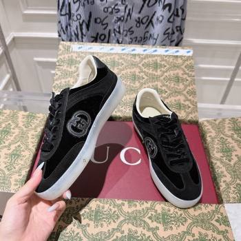 Gucci G75 Sneakers in Velvet and Suede Black 2025 849465 (MD-251021031)