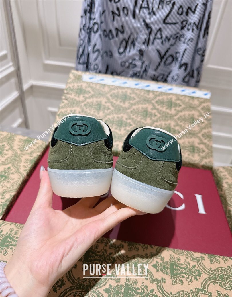 Gucci G75 Sneakers in Velvet and Suede Green 2025 849465 (MD-251021033)