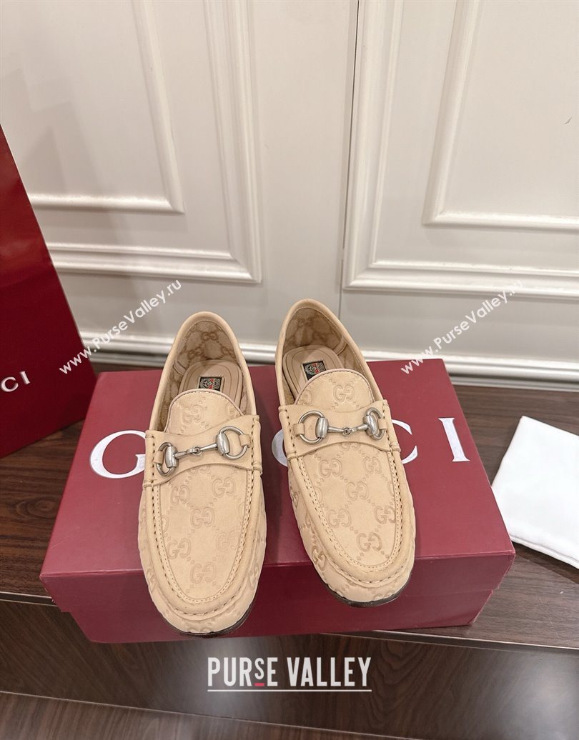 Gucci Gigi Loafers in GG Suede with Horsebit Beige 2025 832633 (MD-251021081)