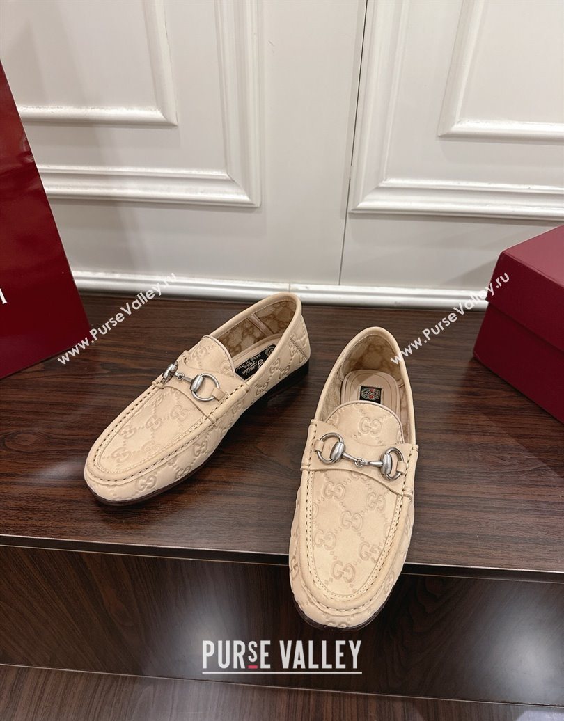 Gucci Gigi Loafers in GG Suede with Horsebit Beige 2025 832633 (MD-251021081)