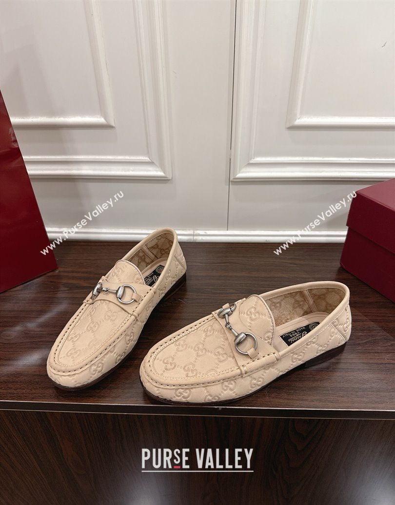 Gucci Gigi Loafers in GG Suede with Horsebit Beige 2025 832633 (MD-251021081)