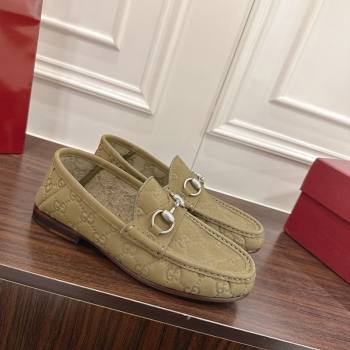 Gucci Gigi Loafers in GG Suede with Horsebit Green 2025 832633 (MD-251021082)