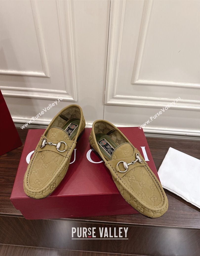 Gucci Gigi Loafers in GG Suede with Horsebit Green 2025 832633 (MD-251021082)