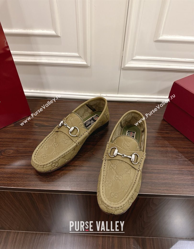 Gucci Gigi Loafers in GG Suede with Horsebit Green 2025 832633 (MD-251021082)