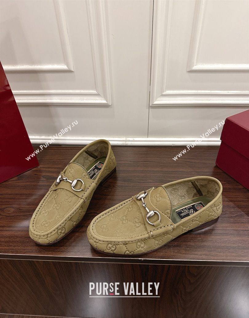 Gucci Gigi Loafers in GG Suede with Horsebit Green 2025 832633 (MD-251021082)