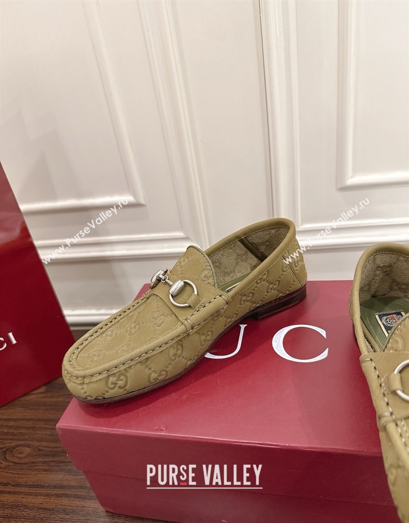 Gucci Gigi Loafers in GG Suede with Horsebit Green 2025 832633 (MD-251021082)