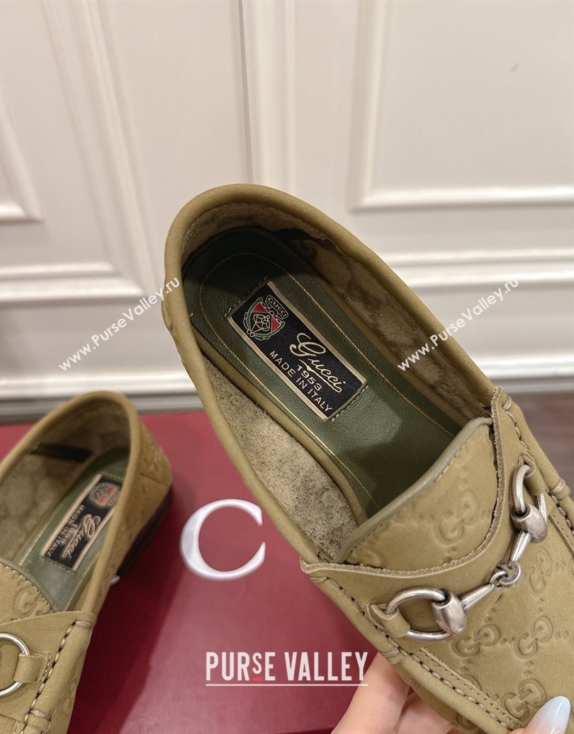 Gucci Gigi Loafers in GG Suede with Horsebit Green 2025 832633 (MD-251021082)