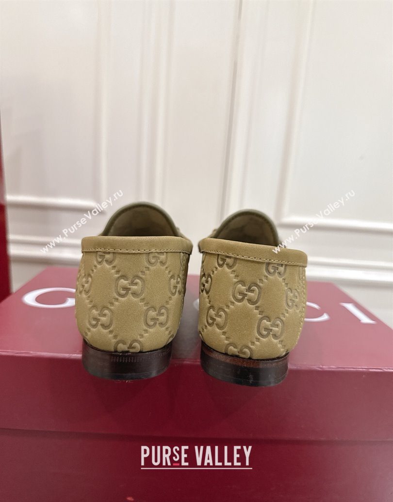 Gucci Gigi Loafers in GG Suede with Horsebit Green 2025 832633 (MD-251021082)
