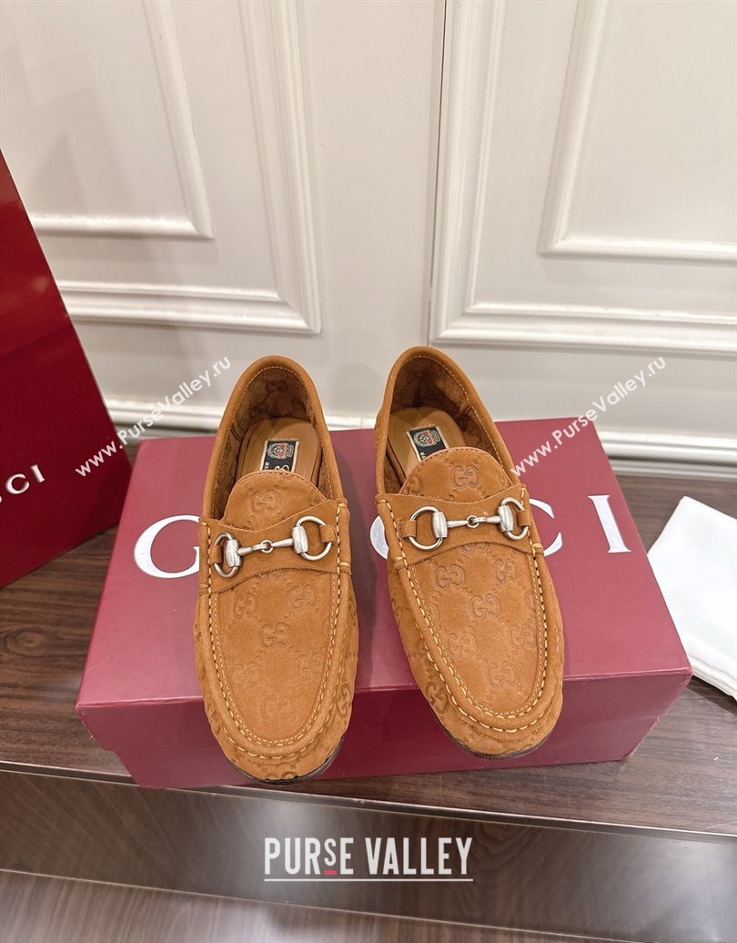 Gucci Gigi Loafers in GG Suede with Horsebit Brown 2025 832633 (MD-251021083)