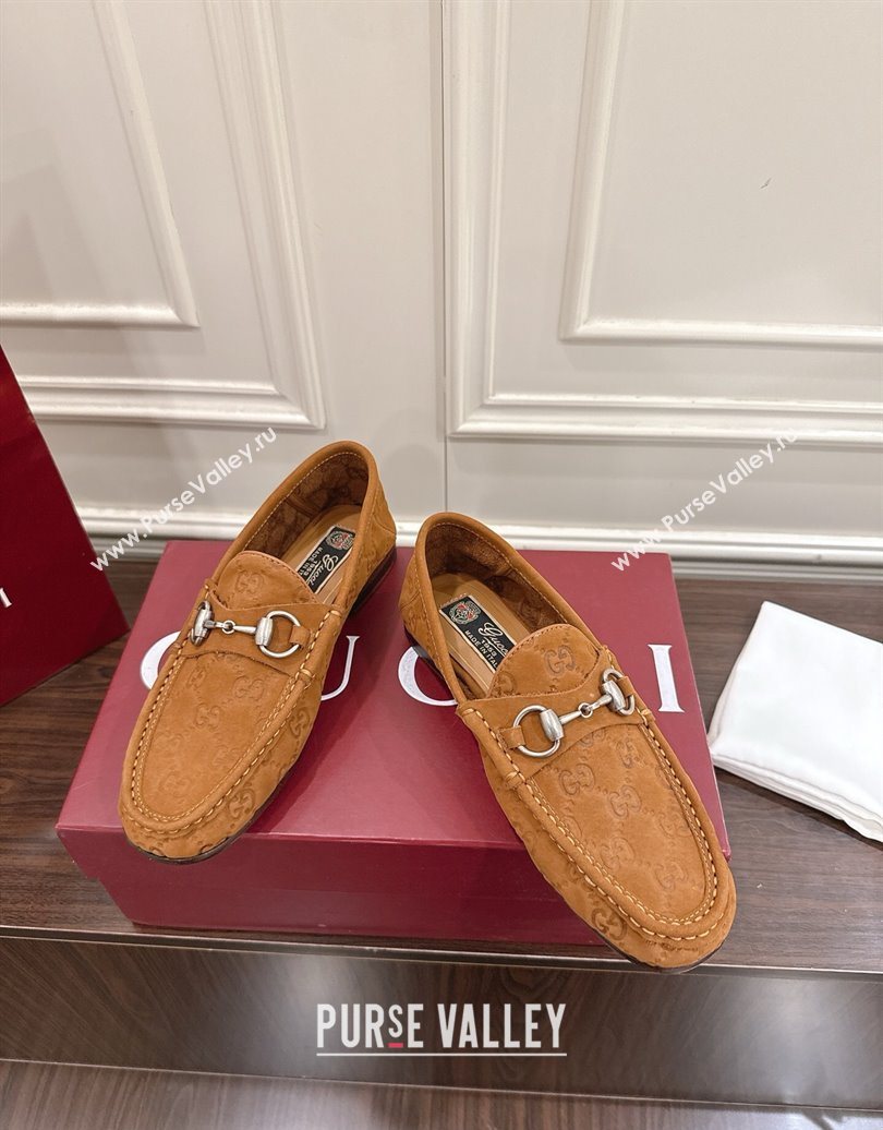 Gucci Gigi Loafers in GG Suede with Horsebit Brown 2025 832633 (MD-251021083)